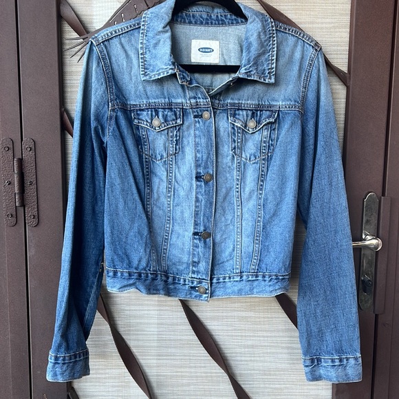 Old Navy Distressed Blue Denim Jean Jacket - Picture 10 of 11